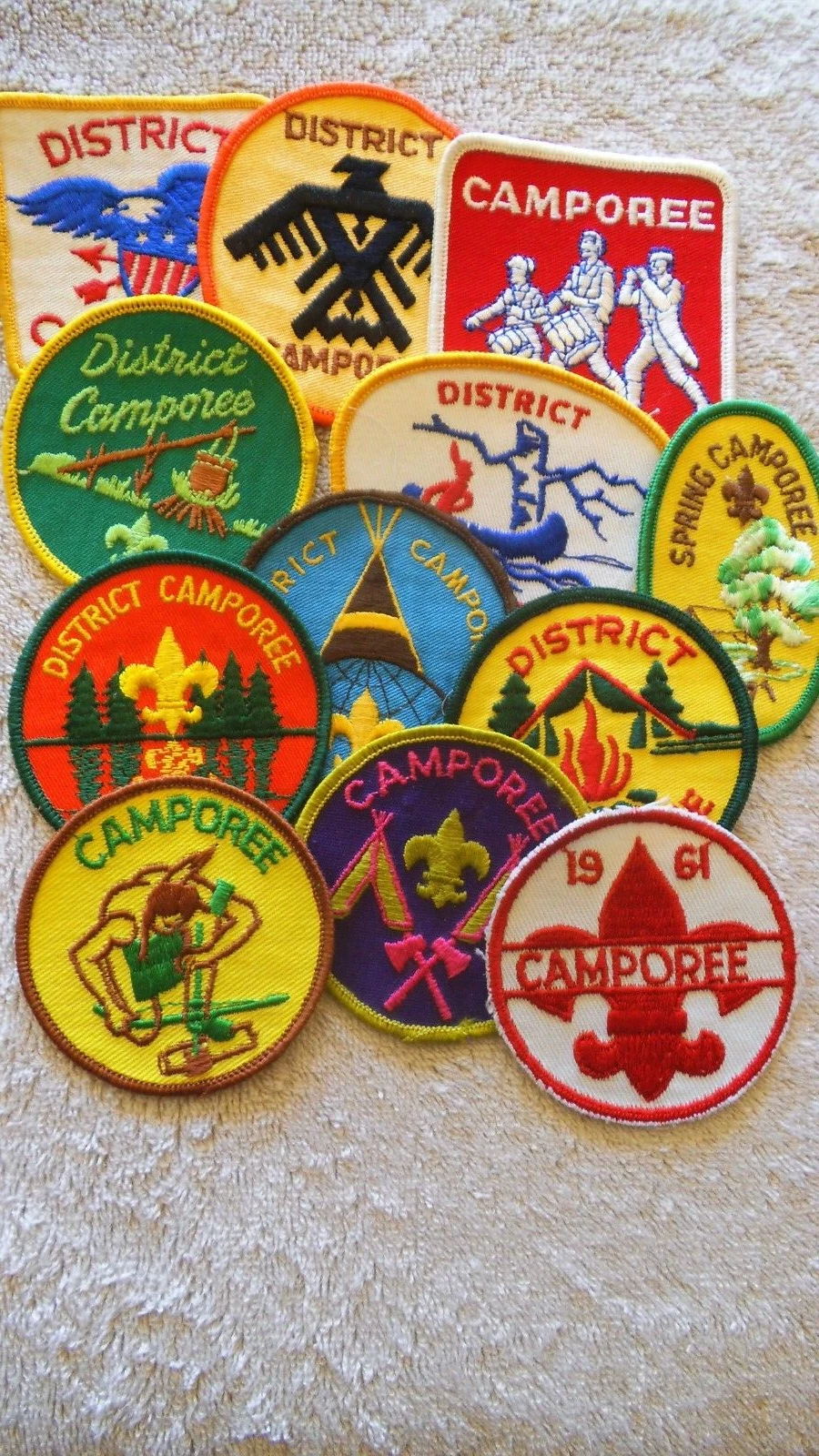 Boy Scouts One Dozen Generic Camporee Patches - District - Years