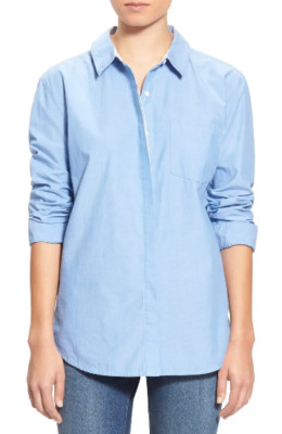 * NWT Treasure & Bond 'End on End' Boyfriend Shirt Medium Blue colony 