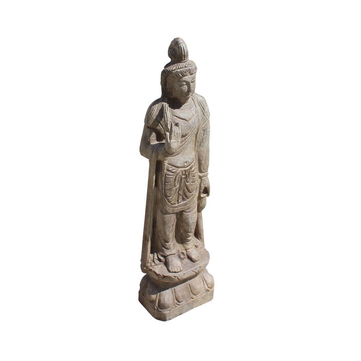 Asian Oriental Stone Carved Standing Kwan Yin Bodhisattva Statue cs4272S Asian Oriental Stone Carved Standing Kwan Yin Bodhisattva Statue cs4272S