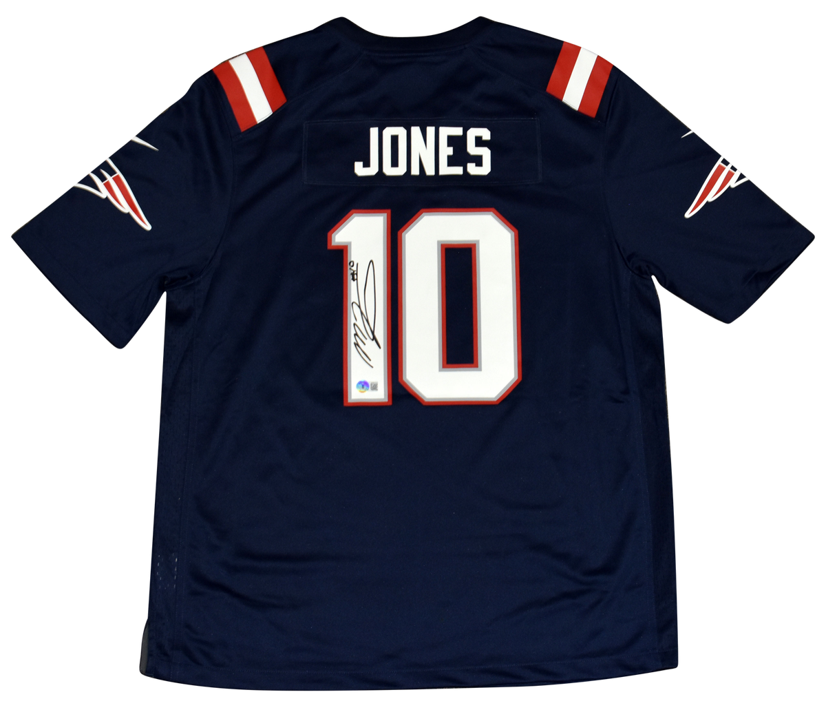 MAC JONES AUTOGRAPHED NEW ENGLAND PATRIOTS #10 NAVY NIKE GAME