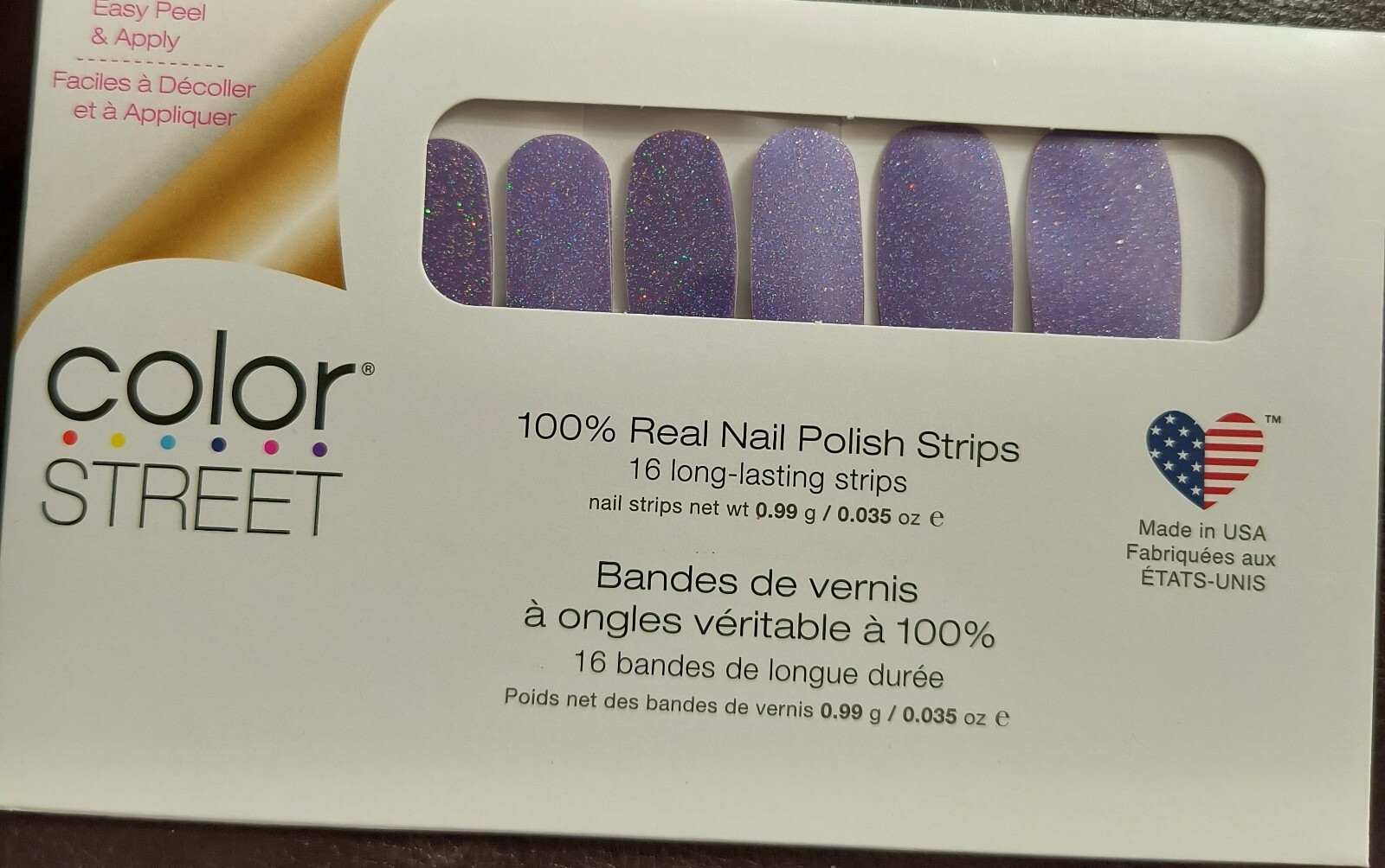 Color Street GLITTER DAYS AHEAD 100 Nail Polish Strip Purple Glitter