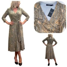 NWT RALPH LAUREN Black Label Surplice Neckline Paisley Dress $399