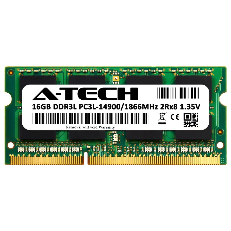 A-Tech 16GB DDR3 PC3-14900 Laptop SODIMM DDR3L 1866 MHz Notebook Memory RAM PC3L - Image 2 of 4