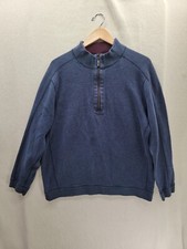 Tommy Bahama Blue/Red Reversible Men's 1/4 Zip Sweater Size-L