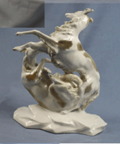 Barsoi Wind Dog Figure Dog Porcelain Hutschenreuther Fritz Borzoi Greyhounds - Picture 3 of 4