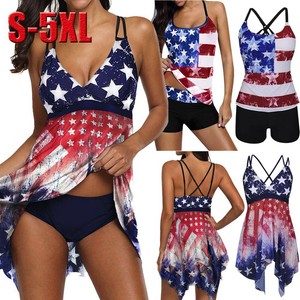 high waisted american flag swimsuit