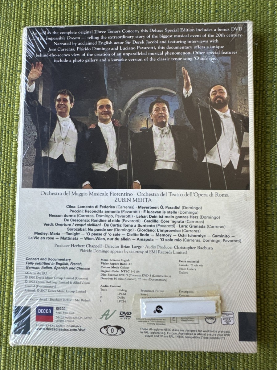 The Original Three Tenors Concert Deluxe Special Edition DVD NEW