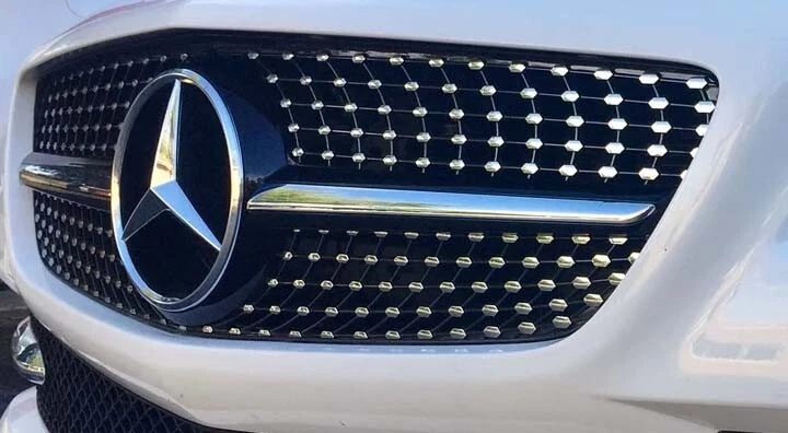 Решетка SLK R172 Black Diamond 2012 2013 2014 2015 2016 SLK200 SLK300 + нижняя - Изображение 2 из 4