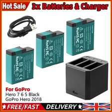 Image of 3pcs AHDBT-501 601 701 Battery For GoPro HERO 7 6 5 Black with 3-Channel Charger