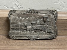 Vintage Siskiyou Buckle Co. Belt Buckle 1984 Locomotive Train Engine USA Pewter