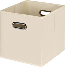 Black Foldable Storage Cubes Bins , Fabric Storage Box Cubes Organizer Baskets w