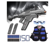 Toy Gun Automatic Sniper Rifle Foam Blaster w/ Vest 150 Darts IR Flashlight