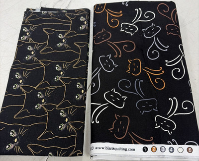 Blank Quilting Cotton Fabric Cats 1 Yard  x  44'' Wide + More Cat Fabric New