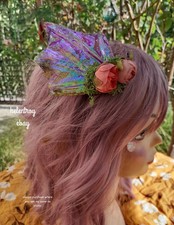 Mermaid fin roses hair clips,fairy bride festive costume cosplay headdress gift