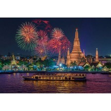 2025 New Years Eve Photo Backdrop 6x4ft Bangkok Thailand Fireworks Background
