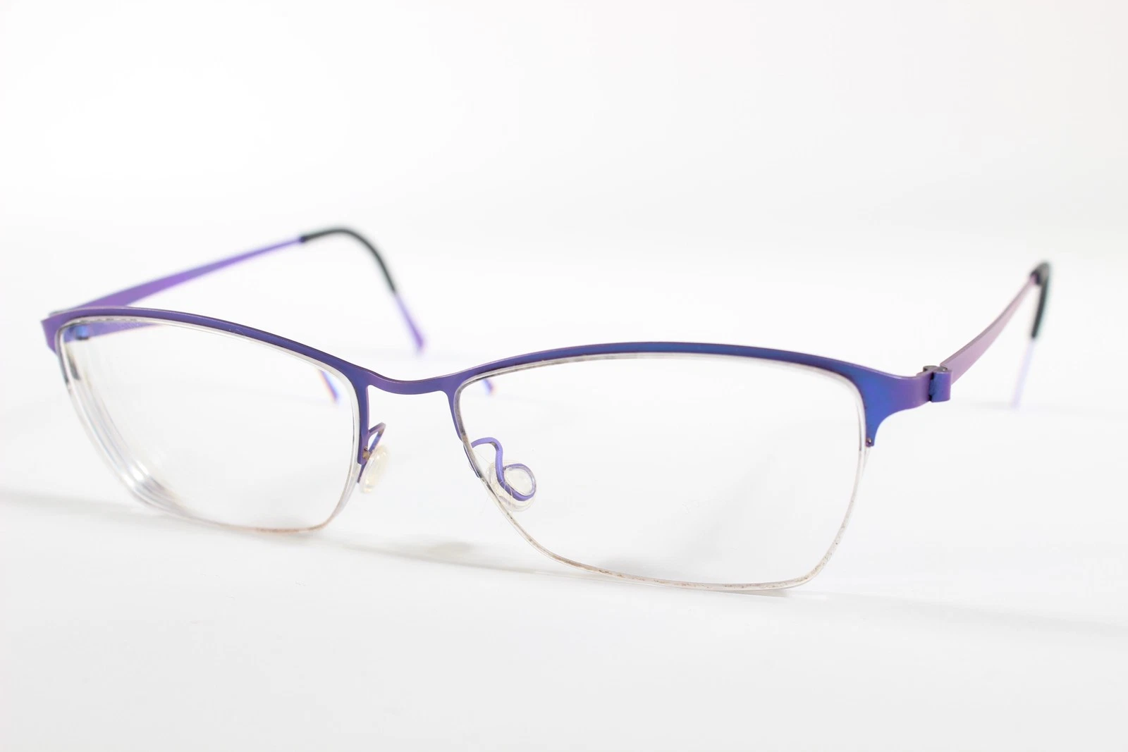 LINDBERG STRIP TITANIUM Eyeglasses 7340 Women Violet Semi Rimless Glasses Frames