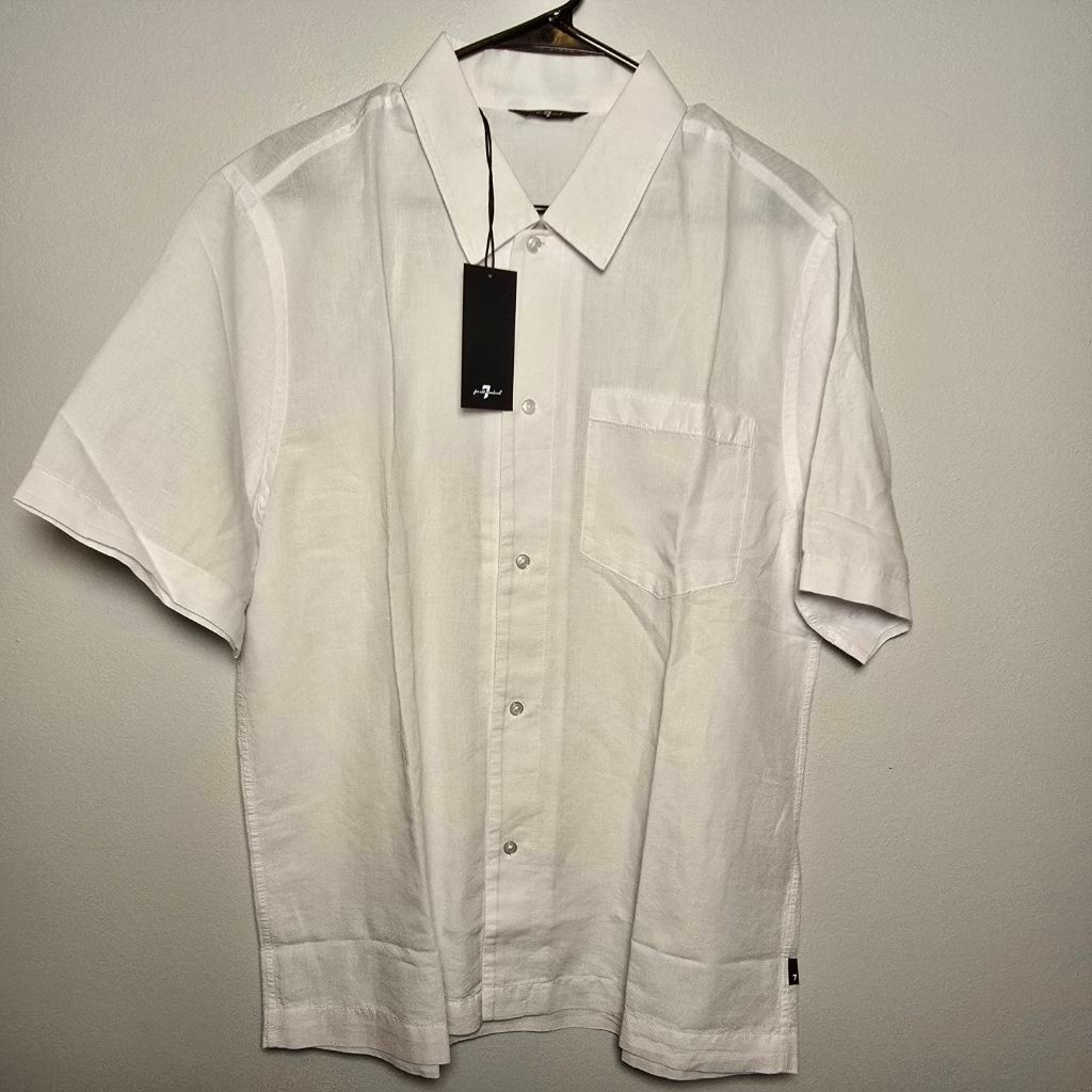 's 7 For All Mankind Casual Button Down Shirt M White