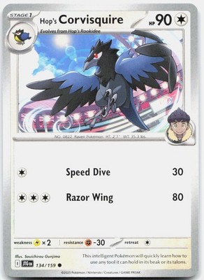 Hop's Corvisquire SV09: Journey Together #134/159 Pokemon TCG NM