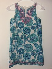 Lilly Pulitzer for Target Sand Dollar Starfish Shift Dress Girls Size M (7-8)