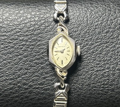 Benrus 14KT White Gold Electroplated Bezel Ladies, Working