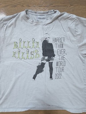 Billie Eilish Shirt Happier Than Ever The World Tour 2022 Off White XL Extra Lg