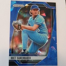2025 Panini Prizm Baseball - Bret Saberhagen #124 Kansas City Blue Cracked Ice