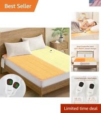 Ultra-Warm King Size Heated Mattress Pad - Safe, Soft Fleece, Machine Washable