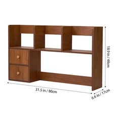 Desktop Shelf Bookcase Irregular Storage Rack Wooden Organizer Bookshelf 60/80cm