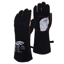 Fireplace Gloves 14 Inches Welding Gloves Fire/Heat Resistant Leather Durable...