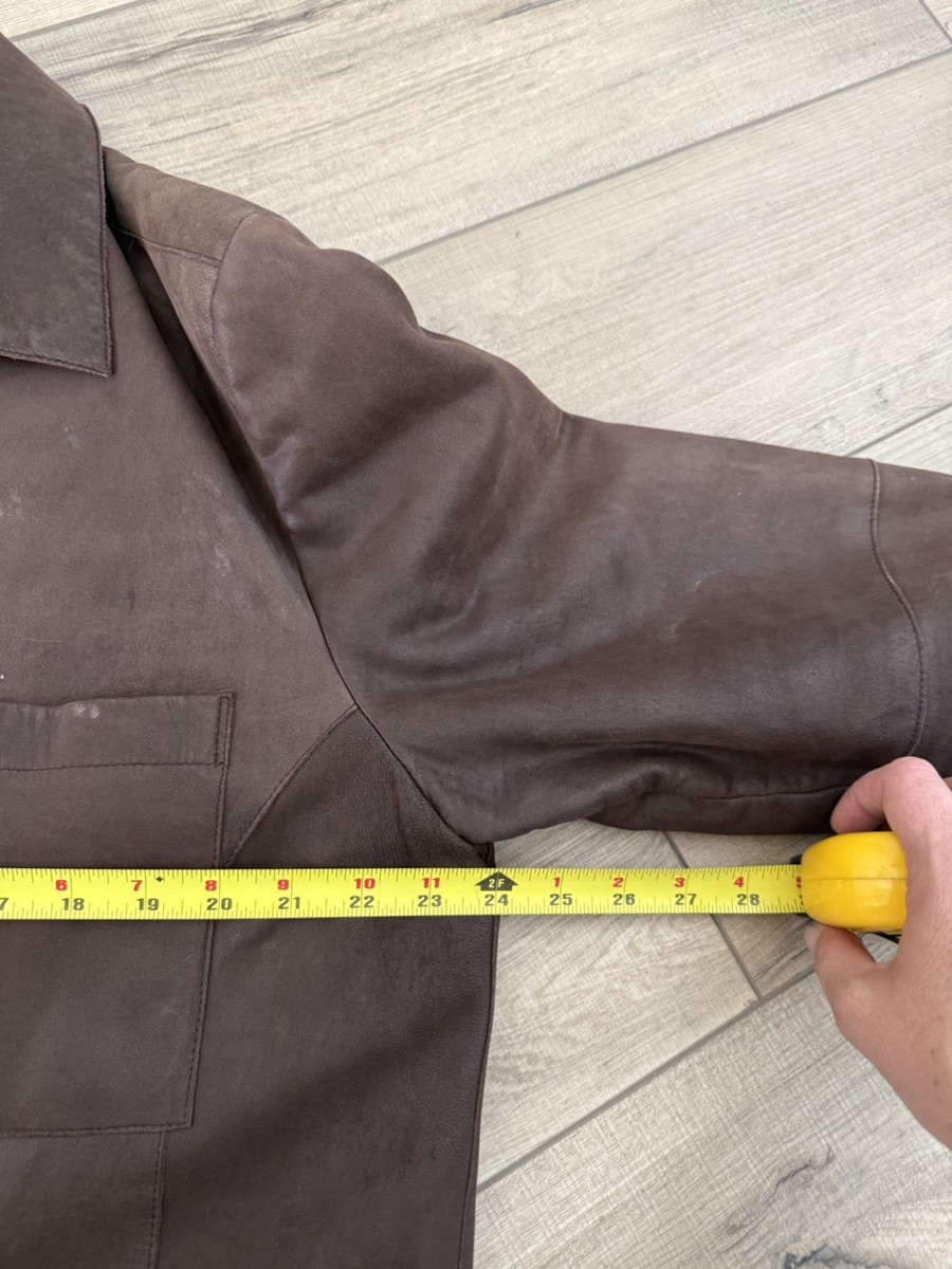 Giorgio Armani Collection Leather Jacket Mens 42 Brown Lambskin