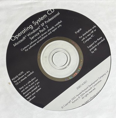 HP Compaq Windows XP Professional Service Pack 2 Operating System CD, NEW SEALED