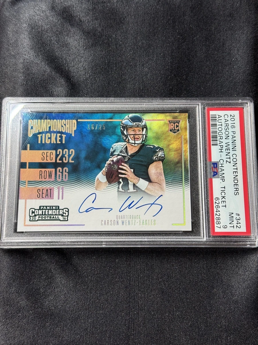 Carson Wentz Football Sports Trading Card Singles Autographed for