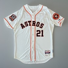 2015 Houston Astros Game Used Jon Singleton Jersey #21 50th Anniversary Patch