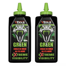 Chalk Reel 10Oz. Mean Green Premium Hydrophobic Water Repellent Marking Chalk 2P