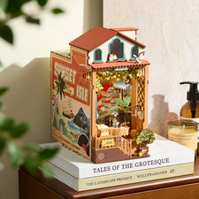 Rolife Sunset Isle Booknook Book Nook Kit for Adults DIY Miniature Kit with Ligh