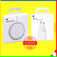 MAGSAFE CHARGER WIRELESS PER APPLE IPHONE + CARICABATTERIA ORIGINALE 20W OMAGGIO