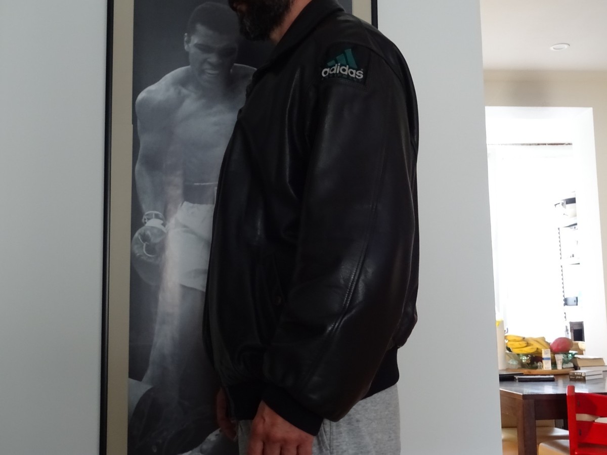 Vintage Men Adidas Leather Jacket 80