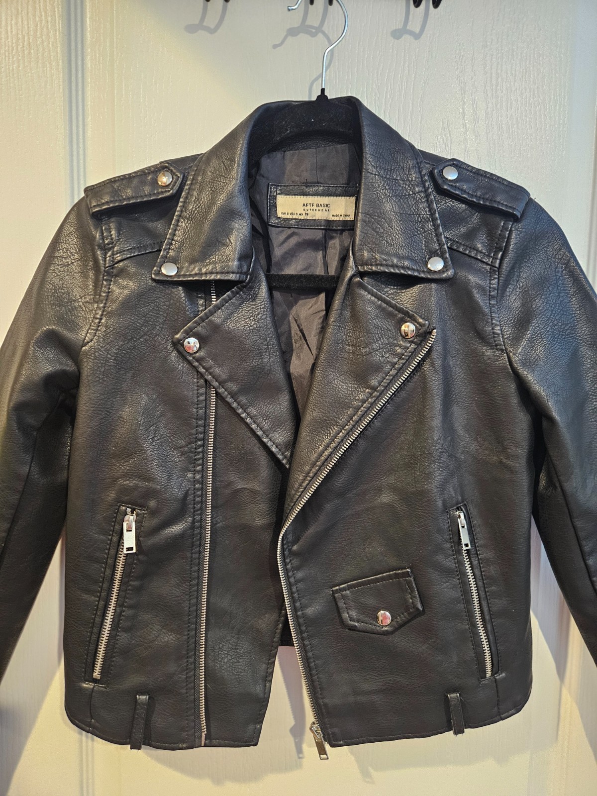 AFTF Basic Stylish Edgy Black Leather Jacket Size… - image 2