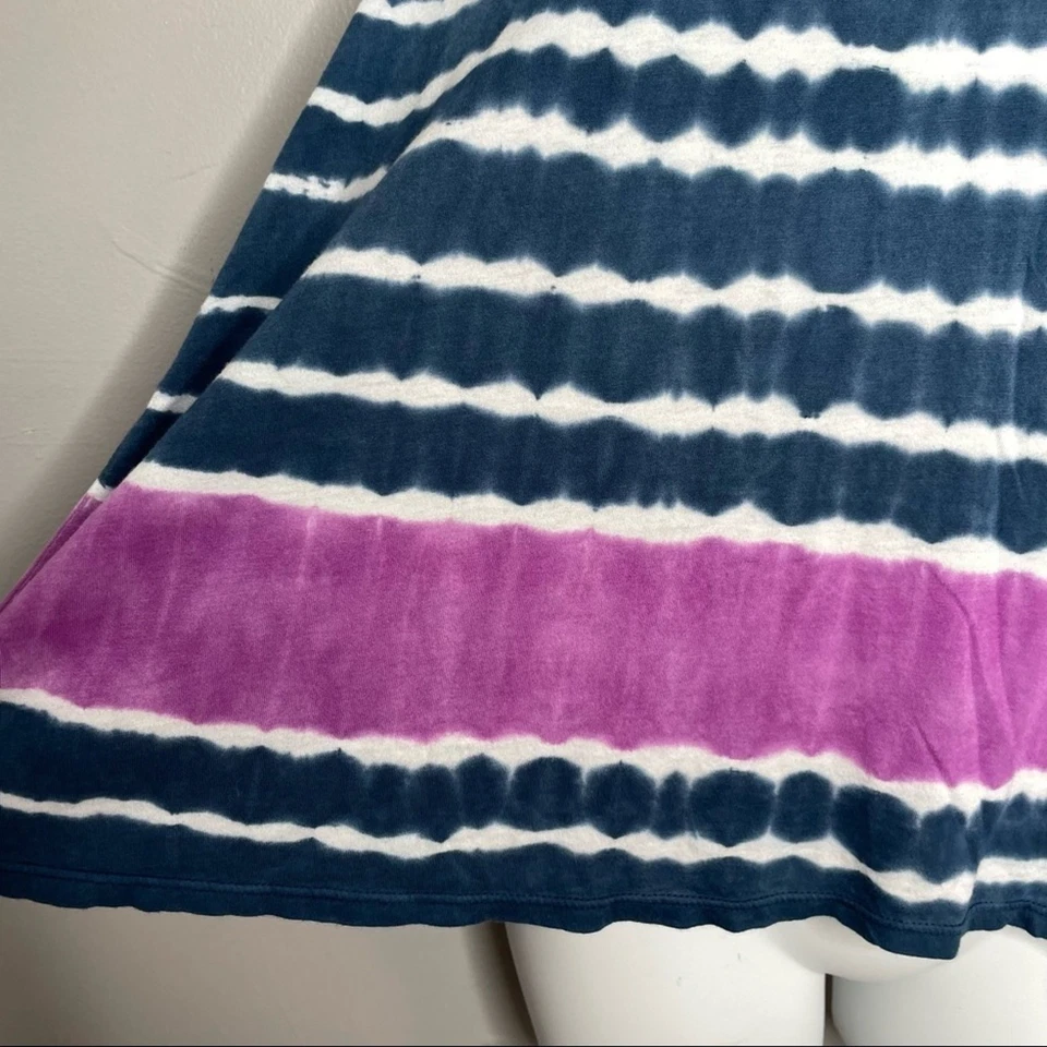 Camiseta sin mangas SOLOW Tie Dye para mujer pequeña de verano boho hippie costera náutica informal Foto 4 de 4