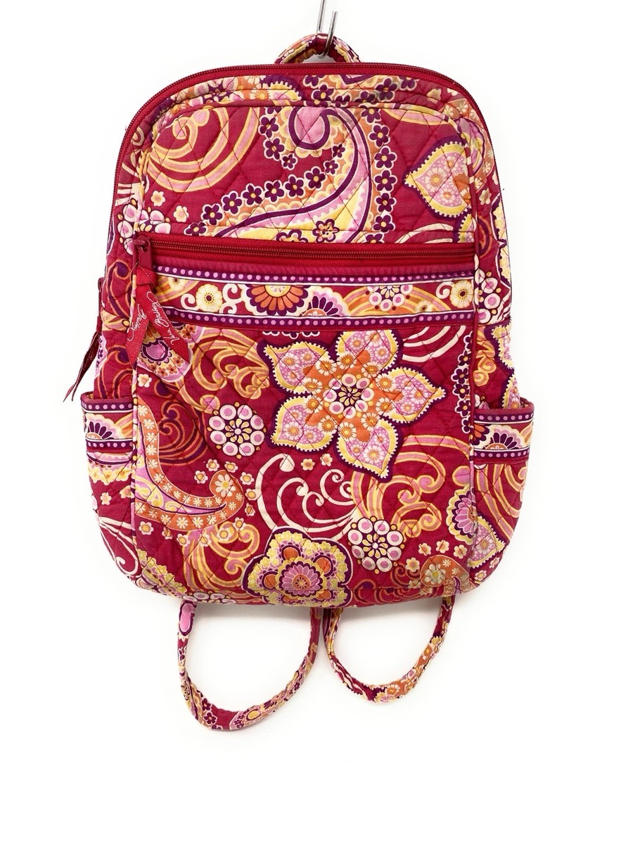 Vera Bradley Quilted Backpack Womens Quilted Zippered 
