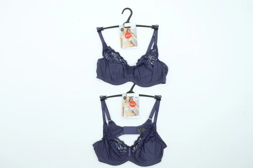 M&S Women's 2pcs Underwired Bra Blue Adjustable Straps Hook & Eye New