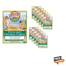 Organic Baby Food, Organic Whole Grain Oatmeal Baby Cereal, Non-GMO, Easily D...