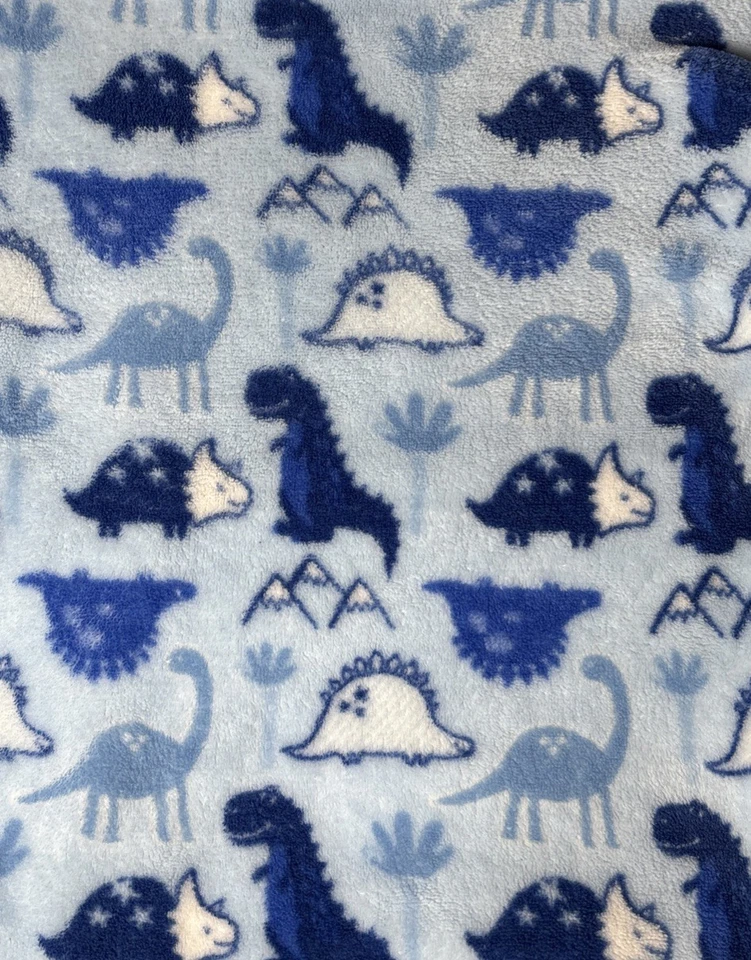 Мягкое плюшевое флисовое детское одеяло Manhattan Kids Blue Dinosaur Dino Lovey 30 дюймов x 40 дюймов - Изображение 4 из 4