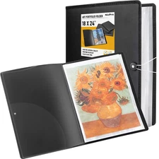 Nicpro 18x24 Large Art Portfolio Folder, 30 Pockets Display 60 Pages Artist