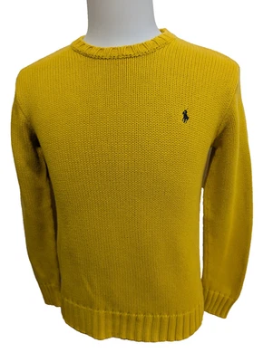 Pull Polo Ralph Lauren Jaune Vintage Made in HK - Maille Dense Taille L (Fit S) - Photo 1/4