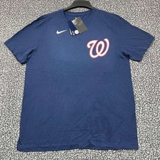 Nike Shirt Men Large Washington Nationals Short Sleeve Crew Neck Cotton New L