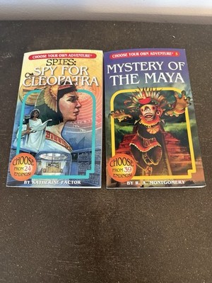 Lot Of 2 -Choose Your Own Adventure Spies: Spy for Cleopatra Mystery Of Maya