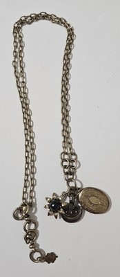 Lucky Brand Necklace  22'' Chain With Charms Locket Statement Jewelry