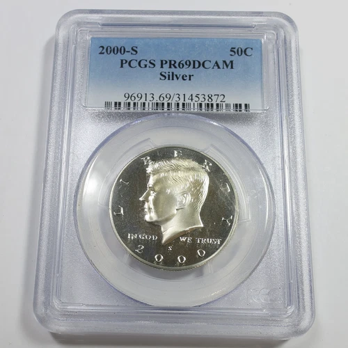 2000 S PCGS PR69 DCAM - Silver Kennedy Half Dollar 50c US Coin #58455A