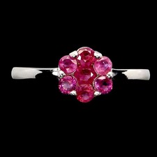 925 Sterling Silver Ring Round Ruby 3mm Natural Gemstone Jewelry Size 8
